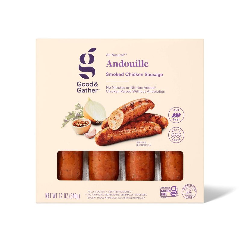 Andouille Chicken Sausage - 12oz - Good &#38; Gather&#8482;, 1 of 8