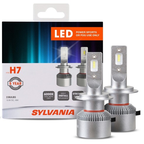 Sylvania H7 Led Powersport Headlight Bulbs For Use Or Fog Lights 2 Pack : Target