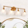 LNC Nero Modern Vanity Lights,Brushed Gray and Antique Gold/Antique Gold and Opal Glass, 2 Light/ 3 Light/4 Light - 2 of 4