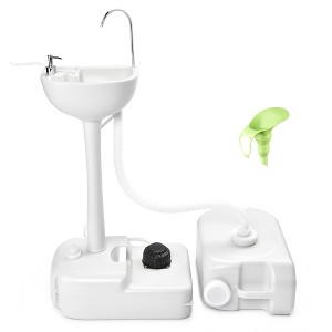 Yescom 17L Portable Sink Hand Wash Station with Pump 24L Water Tank Hand Washing Outdoor Camping White - 1 of 4