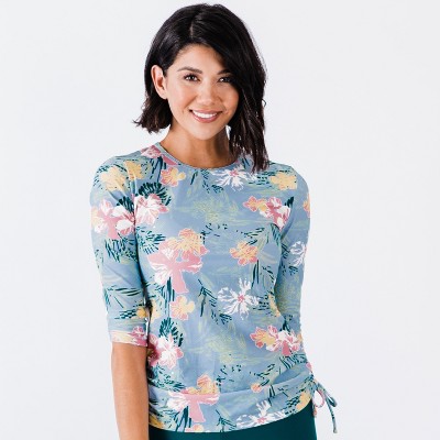 Calypsa Women's 3/4 Sleeve Rash Guard UPF 50+ Margaux Swim Top