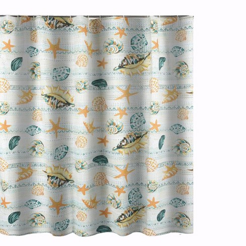 Greenland Home Fashions Kona Luxurious Buttonhole Top Shower Curtain 72" x 72" Ocean - image 1 of 4