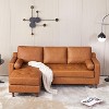 88.9" L-Shape Sofa&Couch with Convertible Chaise, Sectional Sofa with Deep Seat, Modern Mid-Century Sofa for Living Room, 3 Seat Comfy Leather Couch - 4 of 4