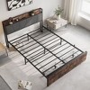CAVINAS Twin/Full/Queen Size Platform Bed Frame with Storage Upholstered Headboard,No Box Spring Needed - 4 of 4