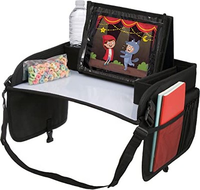 Lusso Gear Kids Travel Activity Tray for Car, Airplane or Booster Seat, Black
