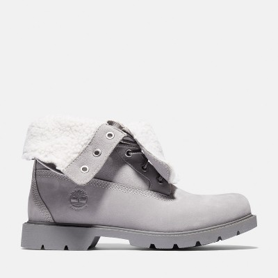 Grey timberlands with shop fur