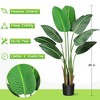 Artificial Bird of Paradise Tree, Fake Plant with Bendable Silk Leaves & Stable Base, Indoor Outdoor Potted Decor for Home, Office, Garden - 4 of 4