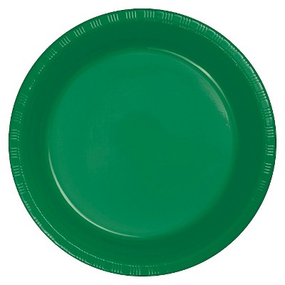 Emerald Green Plastic 7" Dessert Plates - 20ct