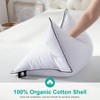 Medium Firm Feather Pillow, 100 Organic Cotton Cover, Queen Size Set of 2, Luxury Hotel Pillow, White 20x30 - 4 of 4