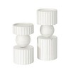 Sullivans 12" & 9" Pillar Candleholder Set of 2, White - 4 of 4