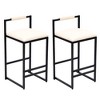 Bar Stool with Backrest Set of 2 Counter Height PU Leather Upholstered Bar Chairs with Footrest - 4 of 4