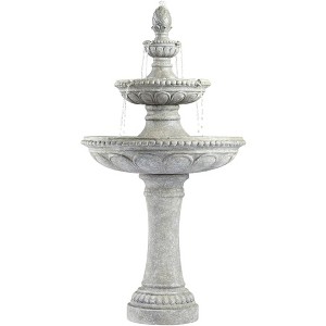 John Timberland Pineapple Modern 3 Tier Cascading Outdoor Floor Water Fountain 44" for Yard Garden Patio Home Deck Porch House Exterior Balcony Roof - 1 of 4