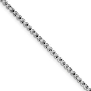 Black Bow Jewelry 2.4mm 14k White Gold Diamond Cut Round Box Chain Necklace - 1 of 4