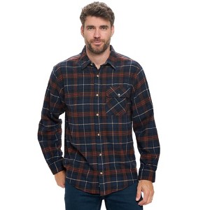 Ashford & Brooks Mens Flannel Button Down Plaid Long Sleeve Casual Shirt - 1 of 4