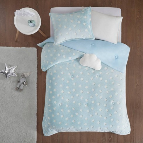 Dark Plush Comforter Set Aqua, Aqua Twin Bed Comforter