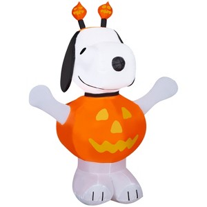 Gemmy Airblown Inflatable Snoopy in Pumpkin Outfit Peanuts, 4 ft Tall, Multicolored - 1 of 4