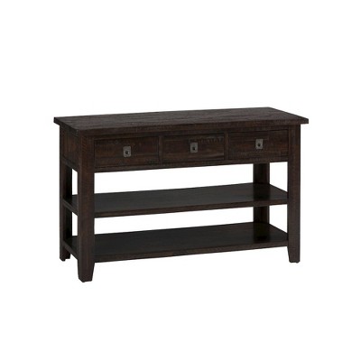 Kona Grove 50" Dark Brown Solid Wood Sofa Table with Storage