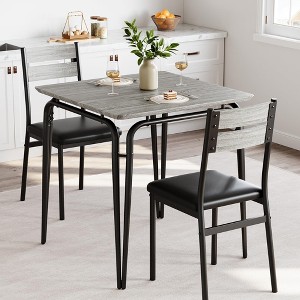 Small Square kitchen Dinner Table Set for 2,With Upholstered, Dining Room Furniture for Breakfast Nook, Apartment, Home Office Small Space, 3 Piece - 1 of 4