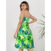 HAPPY BAY Women's House Daily Routine Evening Wear Boho Halter Smocked Mini Flowy Dress Tube Top Strapless Dresses for Women One Size Tropical, Leaves - 3 of 4