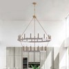 Dewdrop Farmhouse 28-Light Brushed Gold Pendant Light Large Candle Style Chandelier for Foyer and High Ceiling ETL Listed - 4 of 4