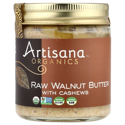 4-Pack Carley's Organic Raw Walnut Butter - 170g Each, No Added Salt, Sugar, Or Palm Oil