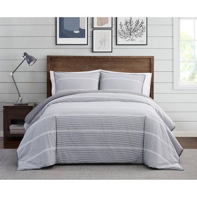 Gray Braydon Reversible Stripe Comforter Mini Set Full/queen : Target