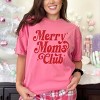 Merry Mom's Club Distressed - Women's Garment Dyed Graphic T-Shirt - 2 of 4
