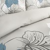 Hastings Home King-Size Hibiscus Floral Comforter Set With 2 Shams - 92" x 106", White/Blue, Set of 3 - 2 of 4