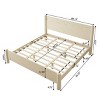 Modern King Size Wood Bed Frame with Headboard and Sturdy Slat Support, Durable Wooden Platform Bed for Bedroom–The Pop Home - 4 of 4