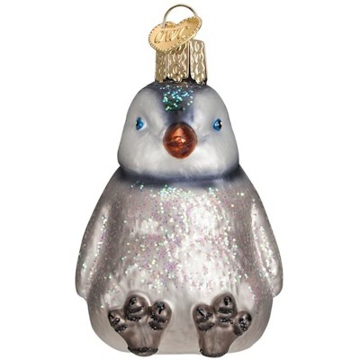 Old World Christmas Blown Glass Ornament for Christmas Tree, Sitting Penguin Chick