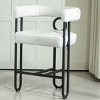 Bar Stool for Sale, Modern Chenille Upholstered Counter Height Bar Stool with Three Legs,Kitchen Island Bistro Pub Bar Stool-Cuddlewood - 2 of 4