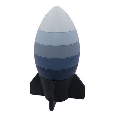 Living Textiles|PLAYGROUND Silicone Rocket Ship Stacker