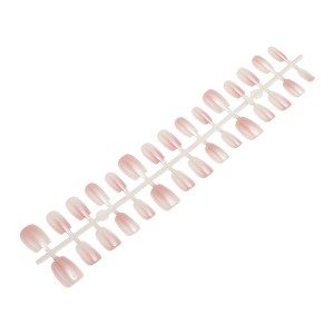 Unique Bargains Women's Full Coverage Fake Nails XS Light Pink 1 Pc - 1 of 4