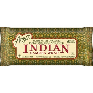 Amy's Vegan Organic Potatoes, Peas & Tofu Frozen Indian Samosa Wrap - 5oz - 1 of 4