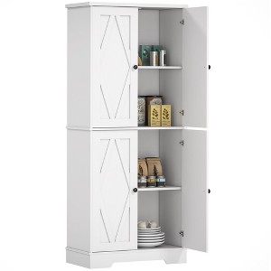 Aghana Digitals 72.5" Black Freestanding Kitchen Pantry Cabinet with 6-Tier Shelves, Adjustable - 1 of 4