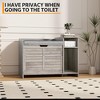 Cat Litter Box Enclosures with Top Opening with Cushion, Litter Box Furniture Hidden, Wooden Cat Washroom Indoor - 4 of 4
