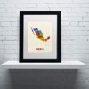 Trademark Fine Art -Michael Tompsett 'Mexico Watercolor Map' Matted Framed Art - 3 of 4