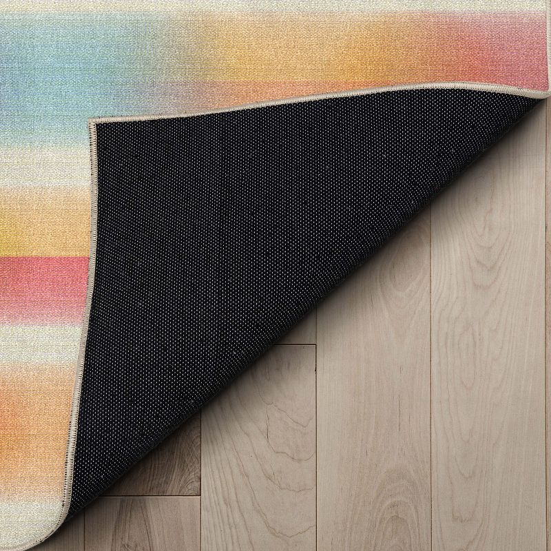 Well Woven Geometric Modern Washable Area Rug - Multi Color Bright Striped Gradient - For Living Room, Bedroom and Office, 5 of 8