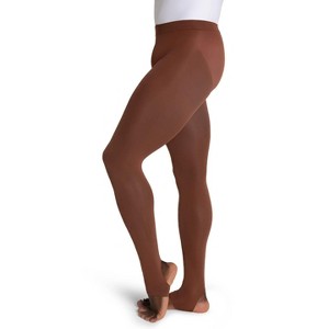 Capezio Women's Ultra Soft Self Knit Waistband Stirrup Tight - 1 of 3