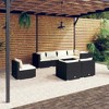 vidaXL Garden Lounge Set Black and Cream - 2 of 4