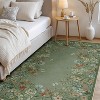 Fulvari Washable Rug,Botanical Area Rugs for Living Room,Non-Slip Soft Rug for Bedroom, Vintage Low Pile Dining Room Floral Rug Carpet - 3 of 4