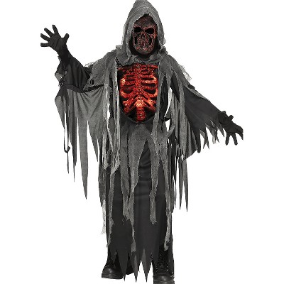 Fun World Kids' Smoldering Reaper Costume - Size 8-10 - Gray