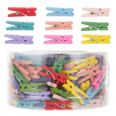 Juvale 300-Count Mini Wooden Clothes Pins, Small 1" Colorful Clothespins Photo Pegs for Postcards, Pictures, Art Projects, DIY Crafts, Party Supplies