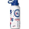NBA Officially Licensed Philadelphia 76ers 32oz Stainless Steel Double Wall Water Bottle with Chug Lid and Handle - The City Of Philadelphia - 2 of 4