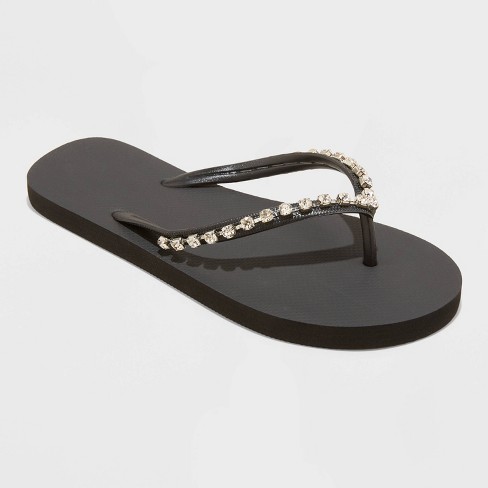 Black Rhinestone Eva Platform Sandal, BLACK