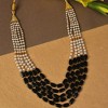 SOHI Women's Black Beaded Statement Necklace - 3 of 4