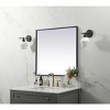 Elegant Lighting Metal Frame Square Mirror 24 inch in Black - 3 of 4