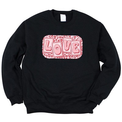 Simply Sage Market Women's Graphic Sweatshirt Love Leopard Blocks