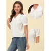 Allegra K Women's Chambray Peter Pan Collar Puff Sleeve Vintage Blouse - 2 of 4