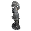 Northlight 18" Pre-Lit Black Solar Powered LED Girl with Cell Phone Outdoor Garden Statue - 2 of 3